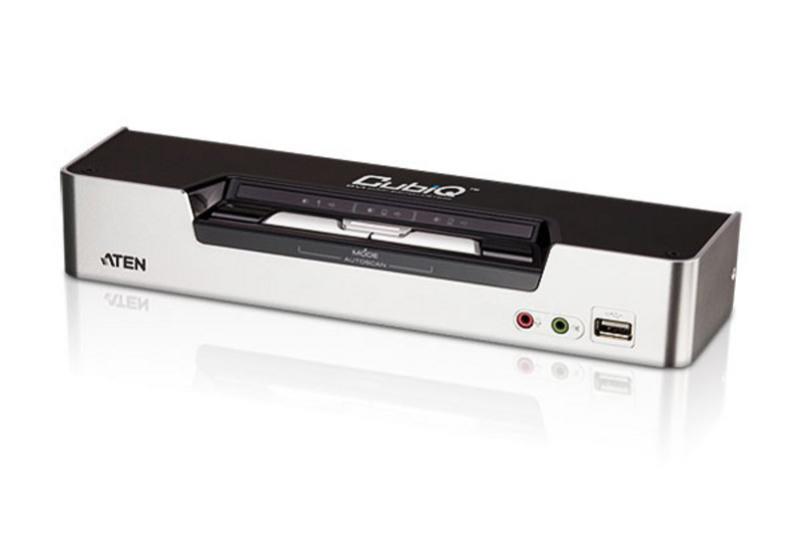 CS-1642 Aten 2 Port USB Dual-View DVI KVMP Switch with Audio and USB 2.0 Hub - Cables Included