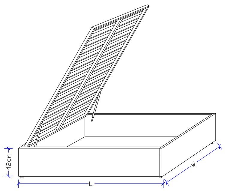 Custom Upholstered Storage Gas Lift Bed Base