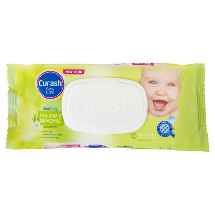 Curash Babycare Aloe Vera & Chamomile Baby Wipes X 80