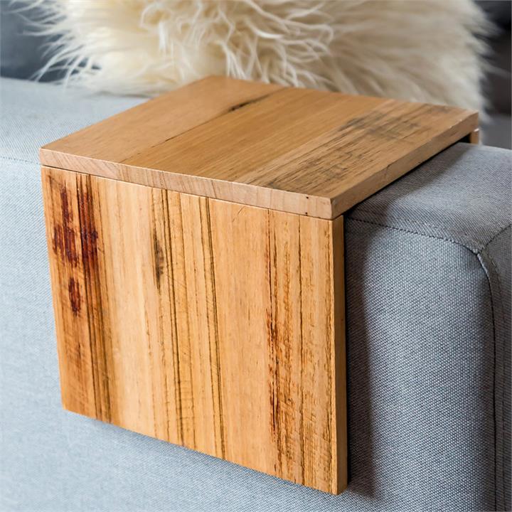 Custom Couch Arm Table | Upcycled Tasmanian Oak