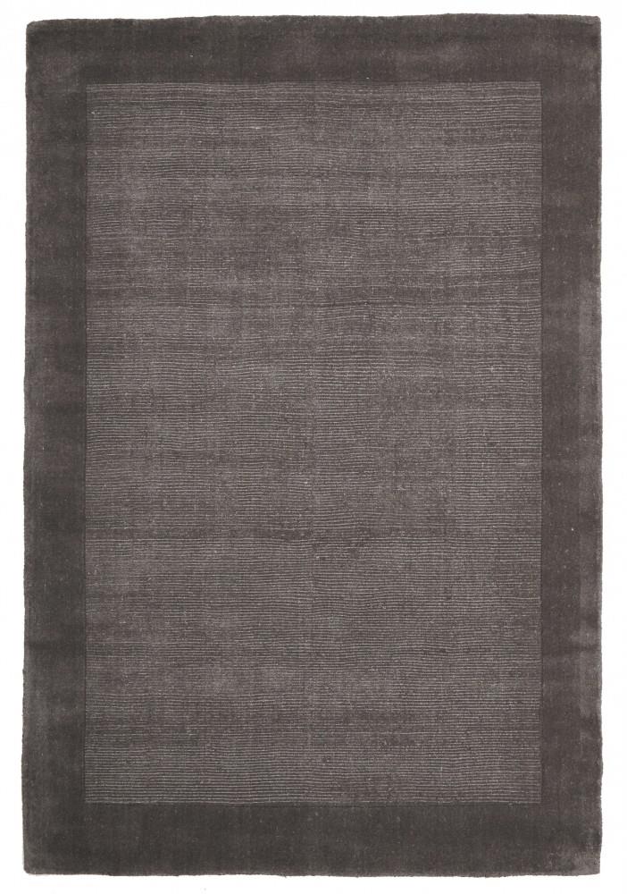 Cut And Loop Pile Rectangular Floor Rug Grey