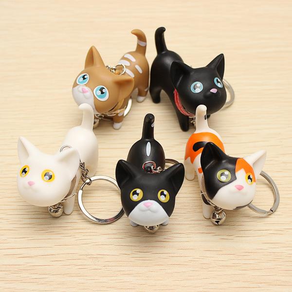 Cute Cat Kitten with Bell Keychains Keychain