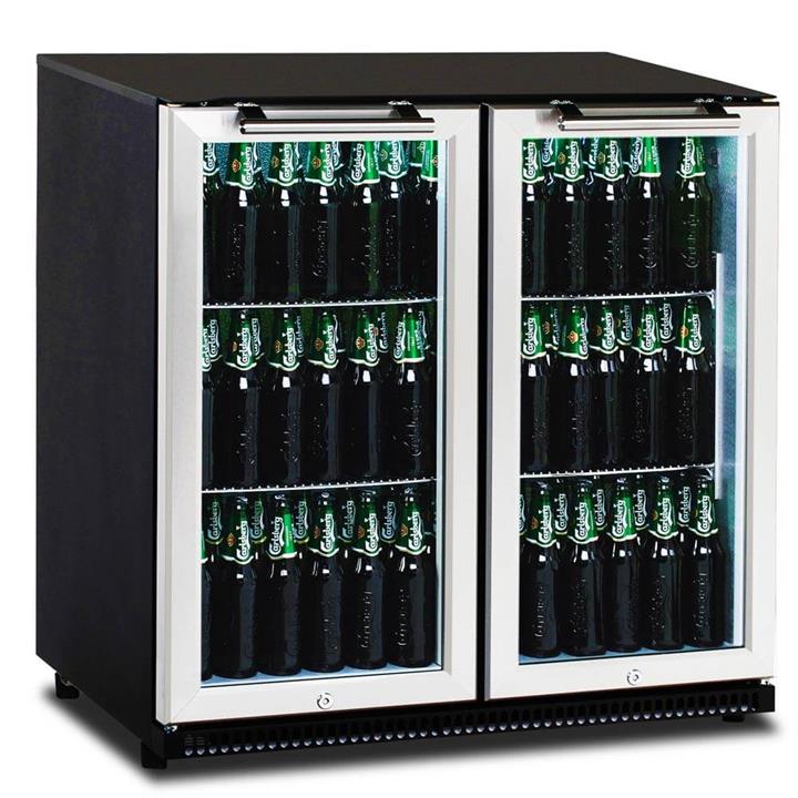 CyberCool 210L Commercial Underbench Stainless Steel Door Frame Drink Bar Fridge