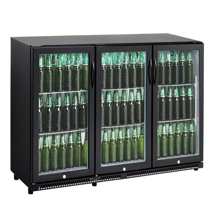 CyberCool 330L Commercial Underbench Black Drinks Bar Fridge