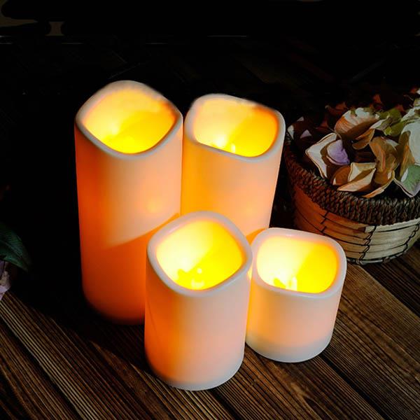 Cylindrical Flickering LED Candle Light Flameless Garden Yard Christmas Lamp Decoration