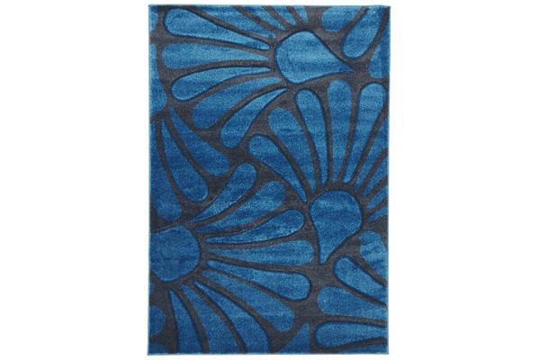 Damask Modern Fern Rug Blue Charcoal 230x160cm