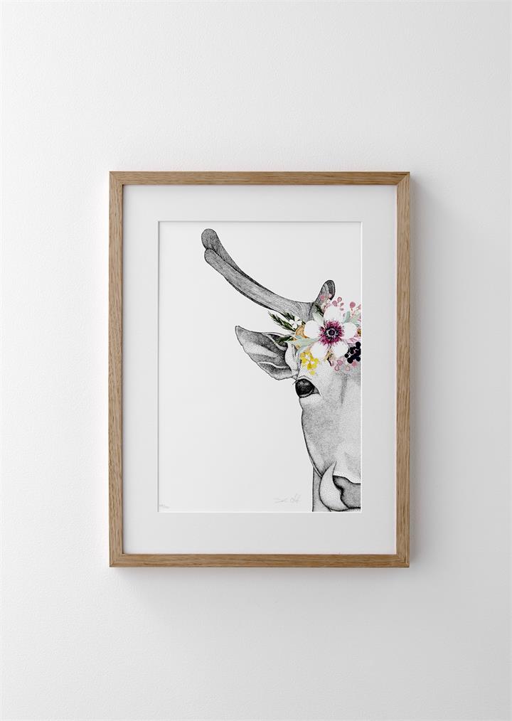 Daphne the Deer with Flower Crown | Limited Edition Print