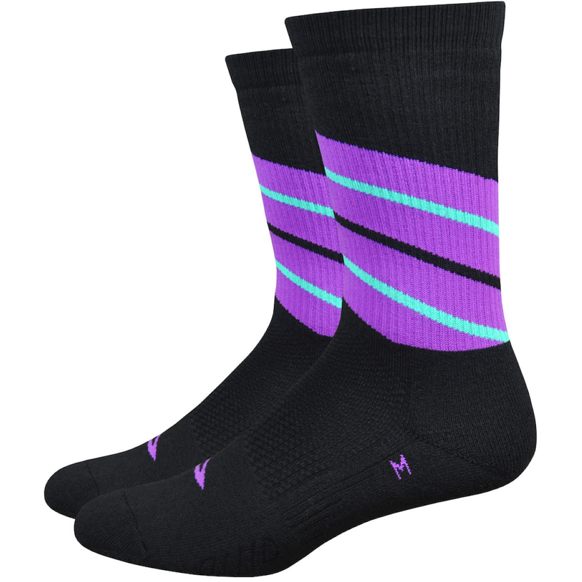 DeFeet Thermeator Twister Socks - XL Black/Wildberry Stri