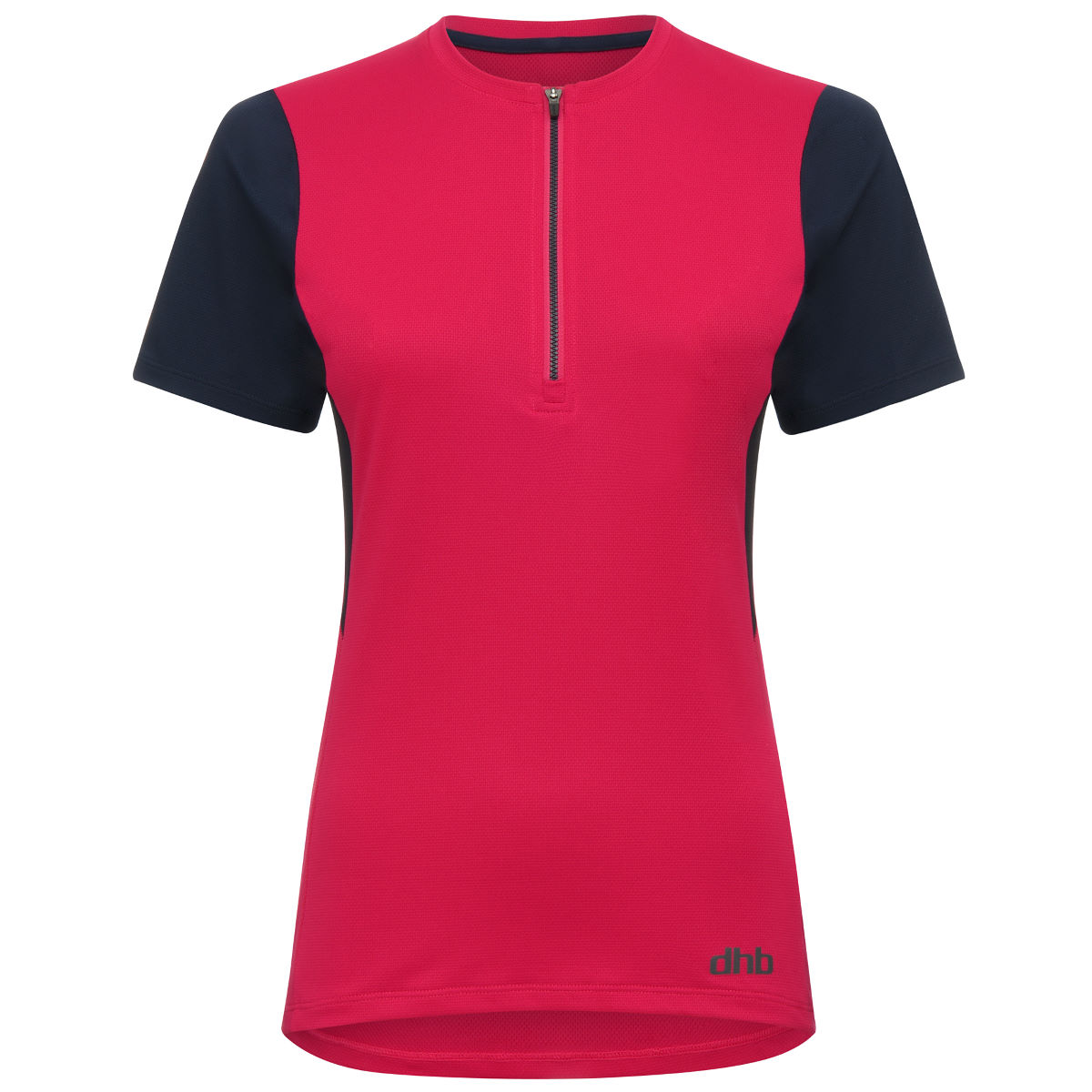 dhb Women's 1/2 Zip Short Sleeve Trail Jersey - UK 14 Celeste/Navy