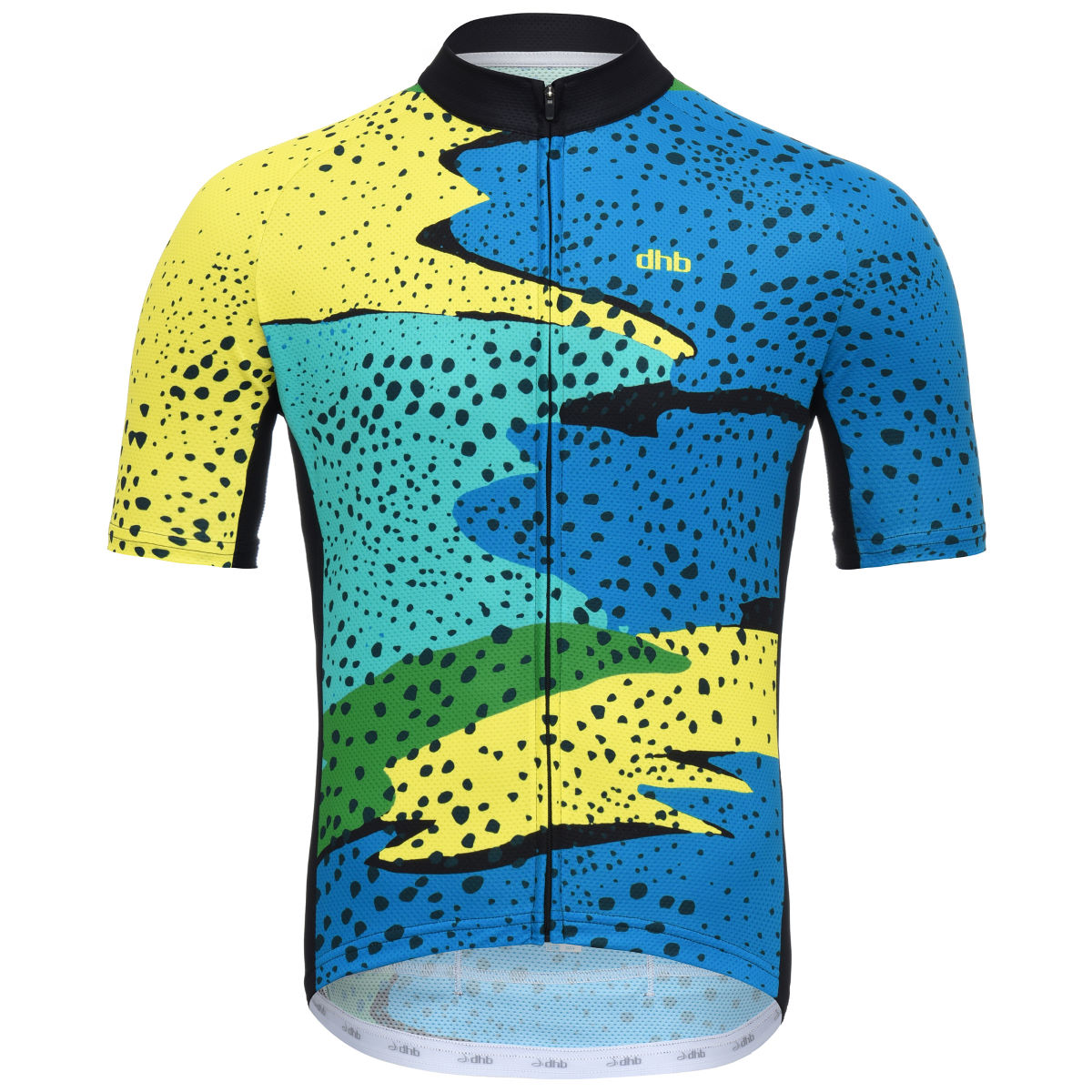 dhb Blok Short Sleeve Jersey - Swirl - Extra Large Yellow/Green/Blue