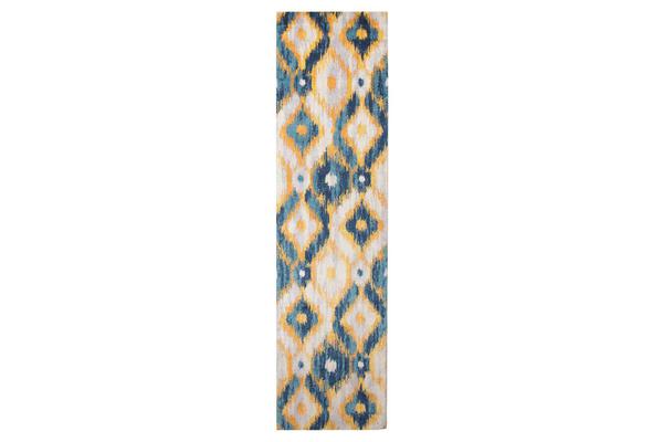 Divinity Burst Blue Modern Runner Rug 300x80cm