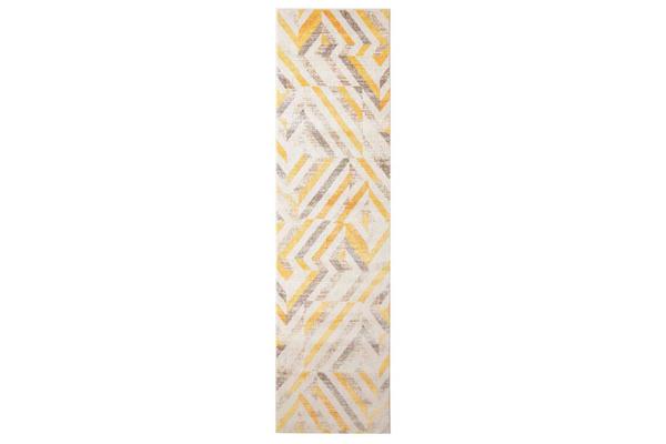 Divinity Slant Yellow Modern Runner Rug 300x80cm