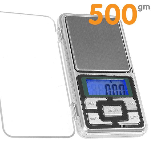 Digital pocket scales 500gm x 0.01 with hinged cover