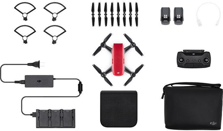 DJI Spark Drone Fly More Combo - Lava Red