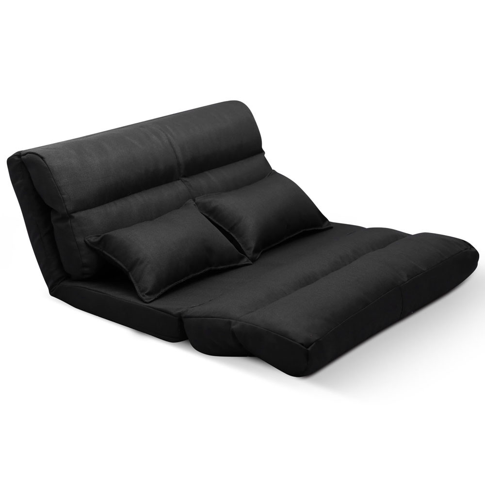 (Double) Size Adjustable Lounge Sofa 5 positions (Black)