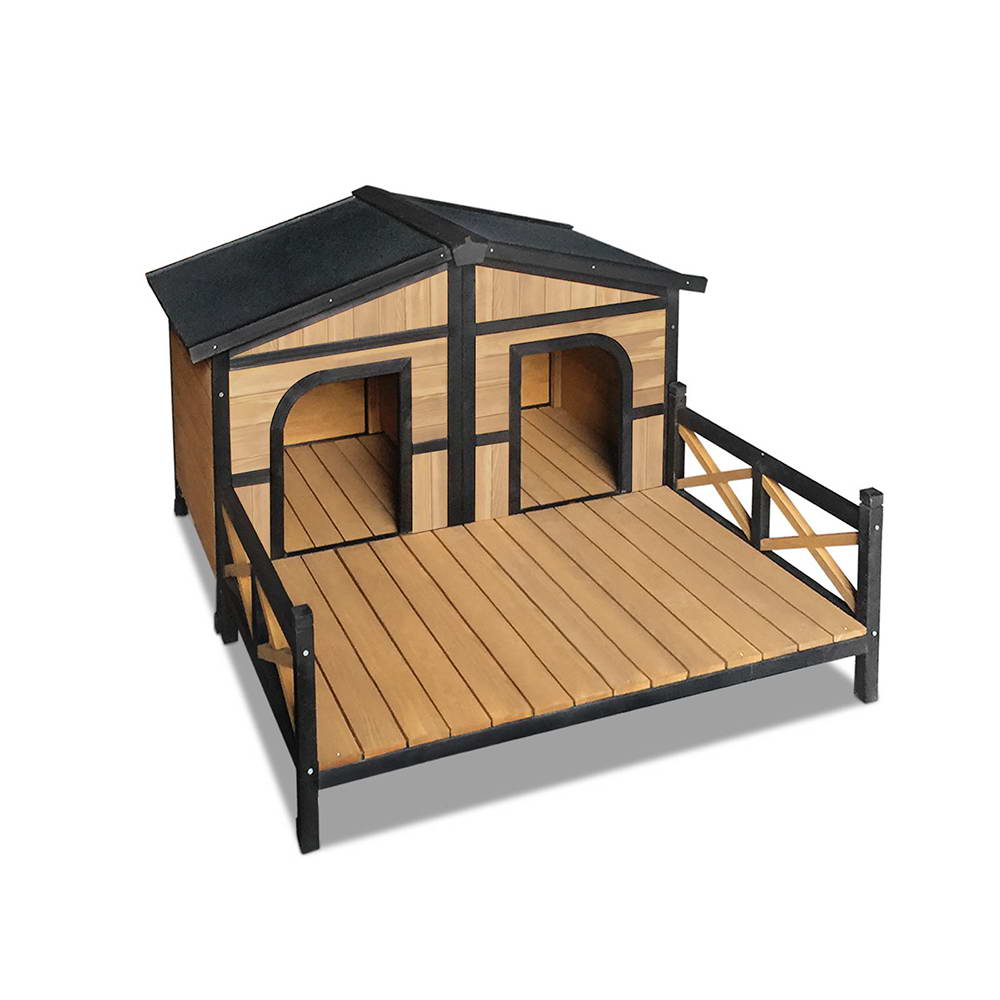 (Double) Pet Dog Kennel (Black)