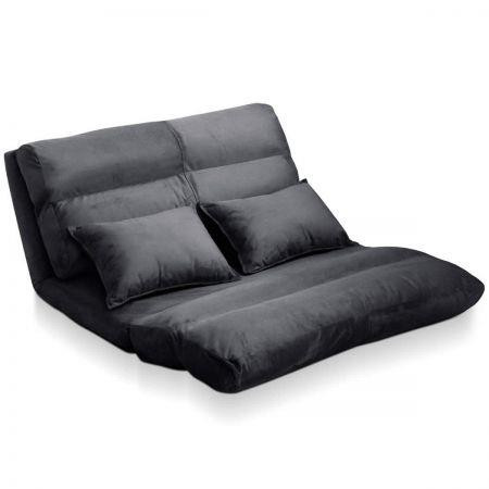 Double Size Adjustable Lounge Sofa - 5 positions - Charcoal