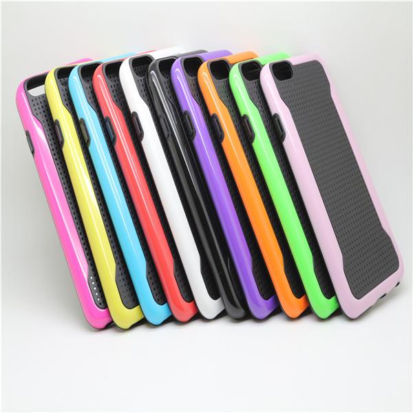 Double Color Small Blade TPU PC Back Case For iPhone 6 Random Delivery