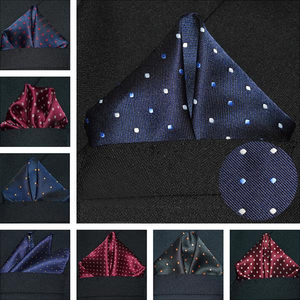 Dot Polyester Men Suit Pocket Square Banquet Wedding Handkerchief Towel