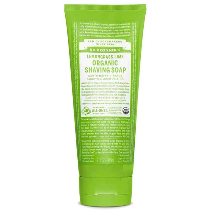 Dr Bronner's Organic Shaving Soap - Lemongrass Lime (207ml)