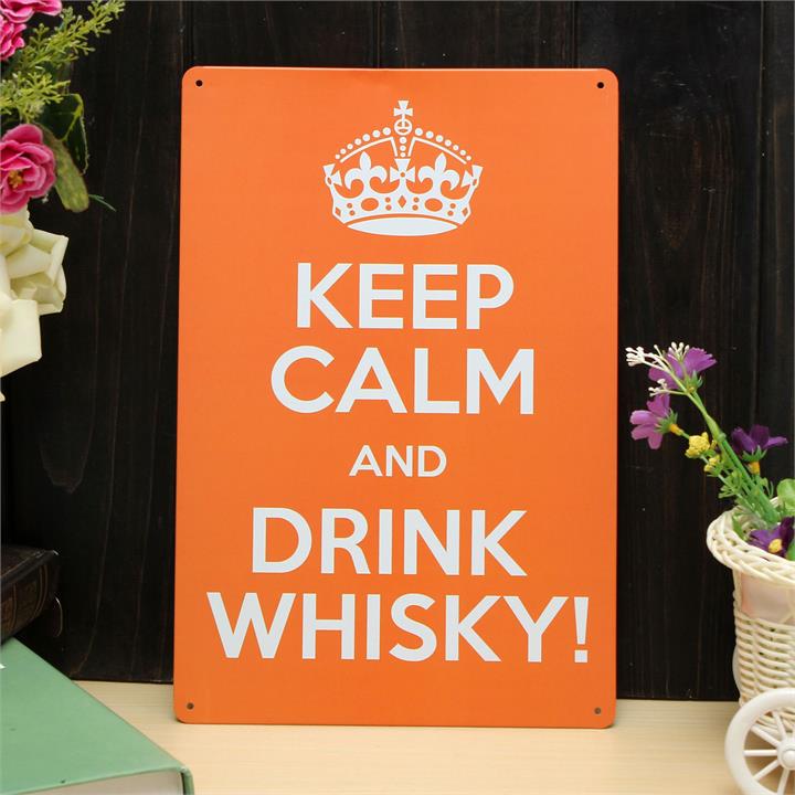 Drink Whisky Sheet Metal Drawing Metal Painting Tin Pub Wall Tavern Poster Sign