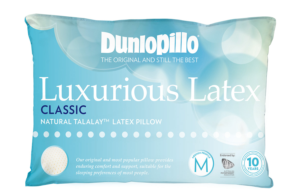 Dunlopillo Luxurious Latex Medium Profile Pillow (Classic, Medium Feel)