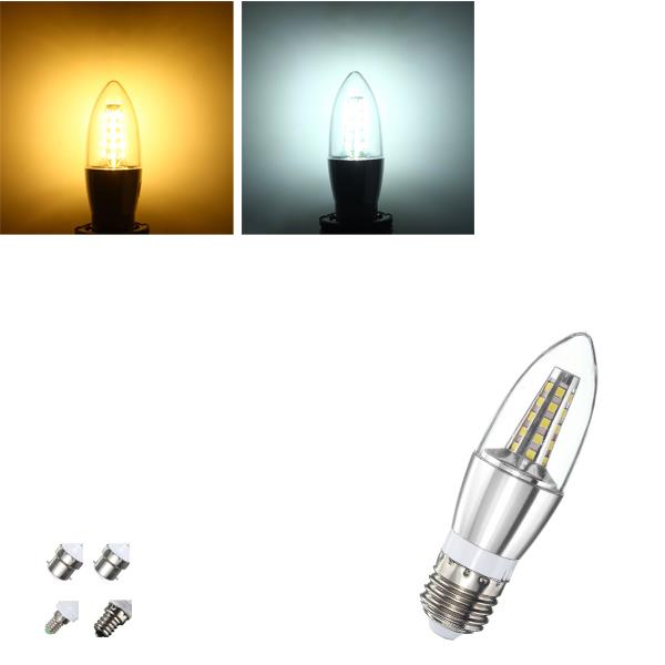 E27 E14 E12 B22 B15 6W 35 SMD 2835 LED Cone Candle Warm White Pure White Light Lamp Bulb AC85-265V