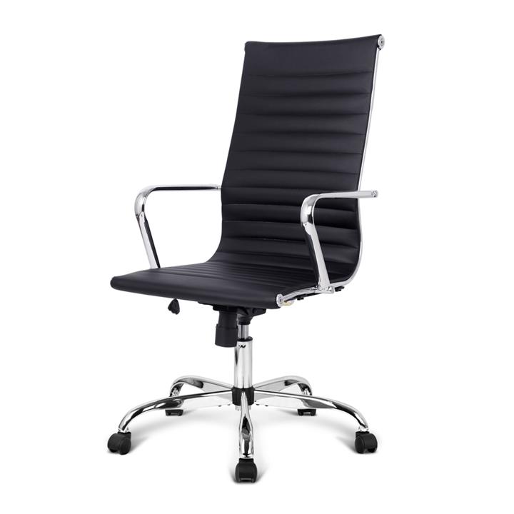 Eames Replica PU Leather Executive Office Chair w/ High Back Gas Lift Black