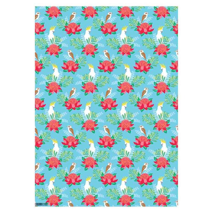 Earth Greetings Wrapping Paper - Waratah & Wattle (1 Sheet)