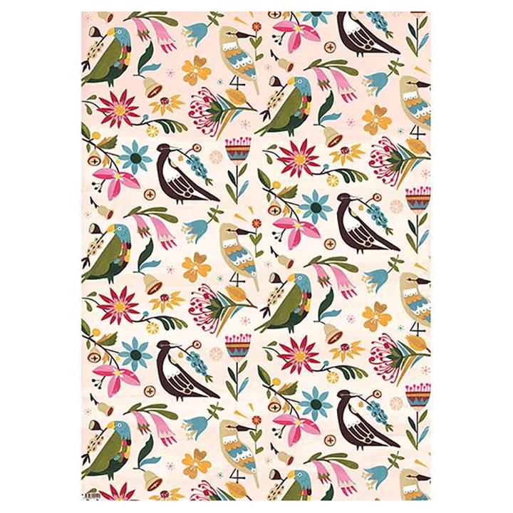 Earth Greetings Wrapping Paper - Birds & Blooms (1 Sheet)