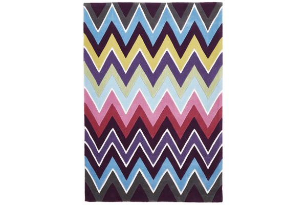 Eclectic Chevron Rug Multi Coloured 165x115cm