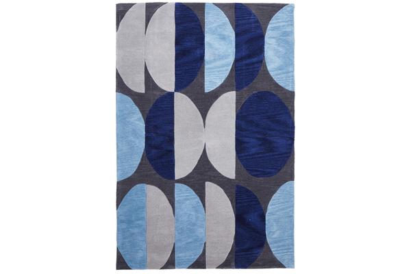 Eclipse Modern Rug Blue Navy Grey 165x115cm