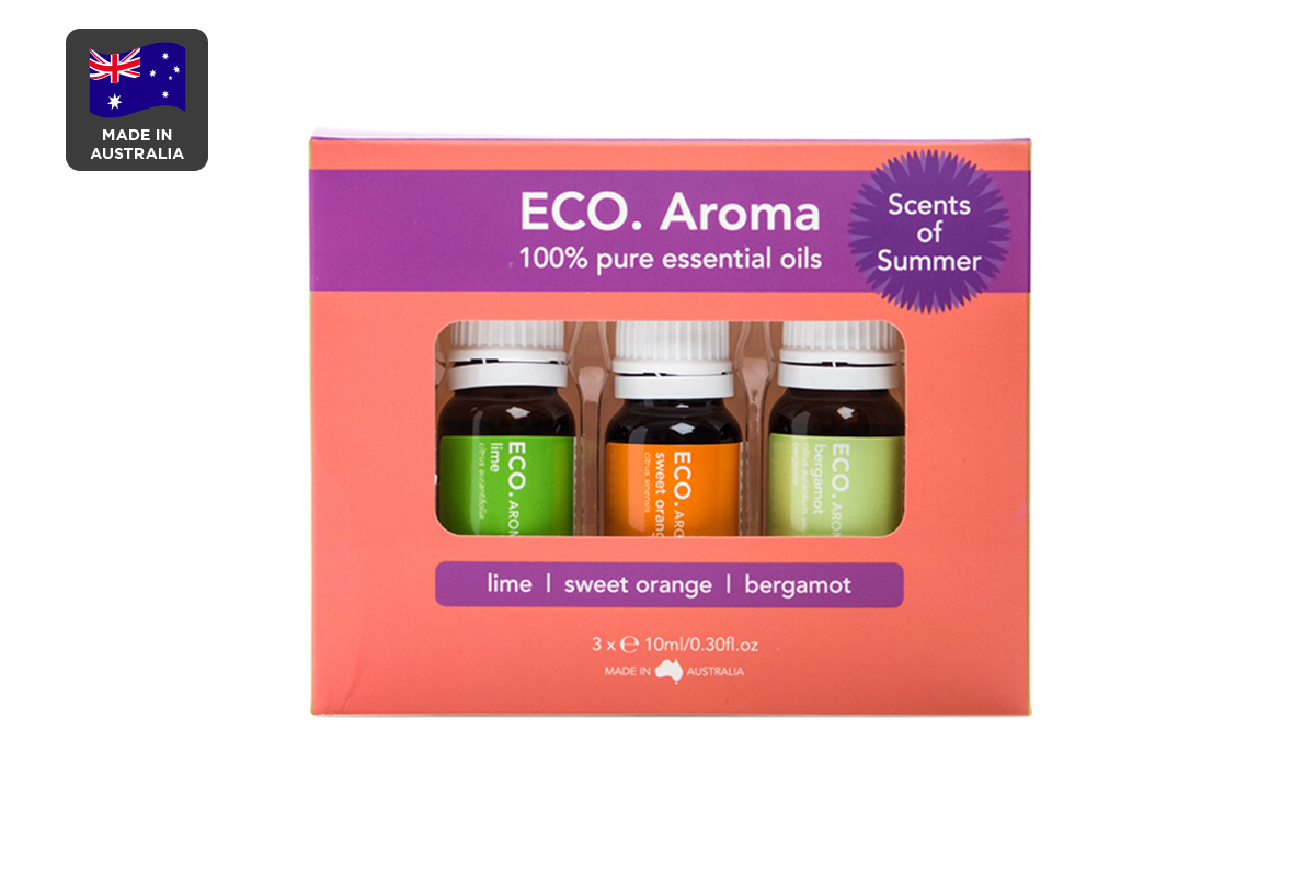 ECO. Aroma Scents of Summer Essential Oil Trio (Bergamot, Lime & Sweet Orange)