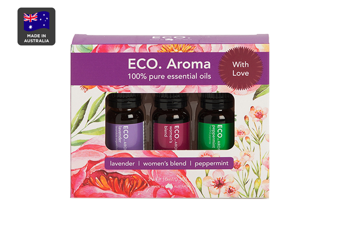 ECO. Aroma With Love Essential Oil Trio (Lavender, Peppermint & Women's Blend)