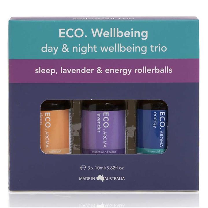 Eco. Essential Oil Day & Night Wellbeing Rollerball Trio