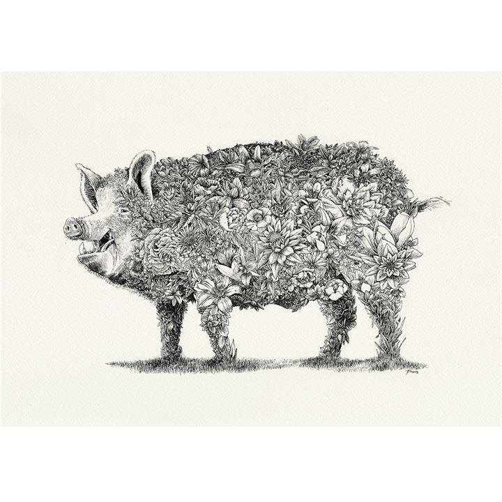 Edgar Alan Pig I Limited Edition Giclee Print