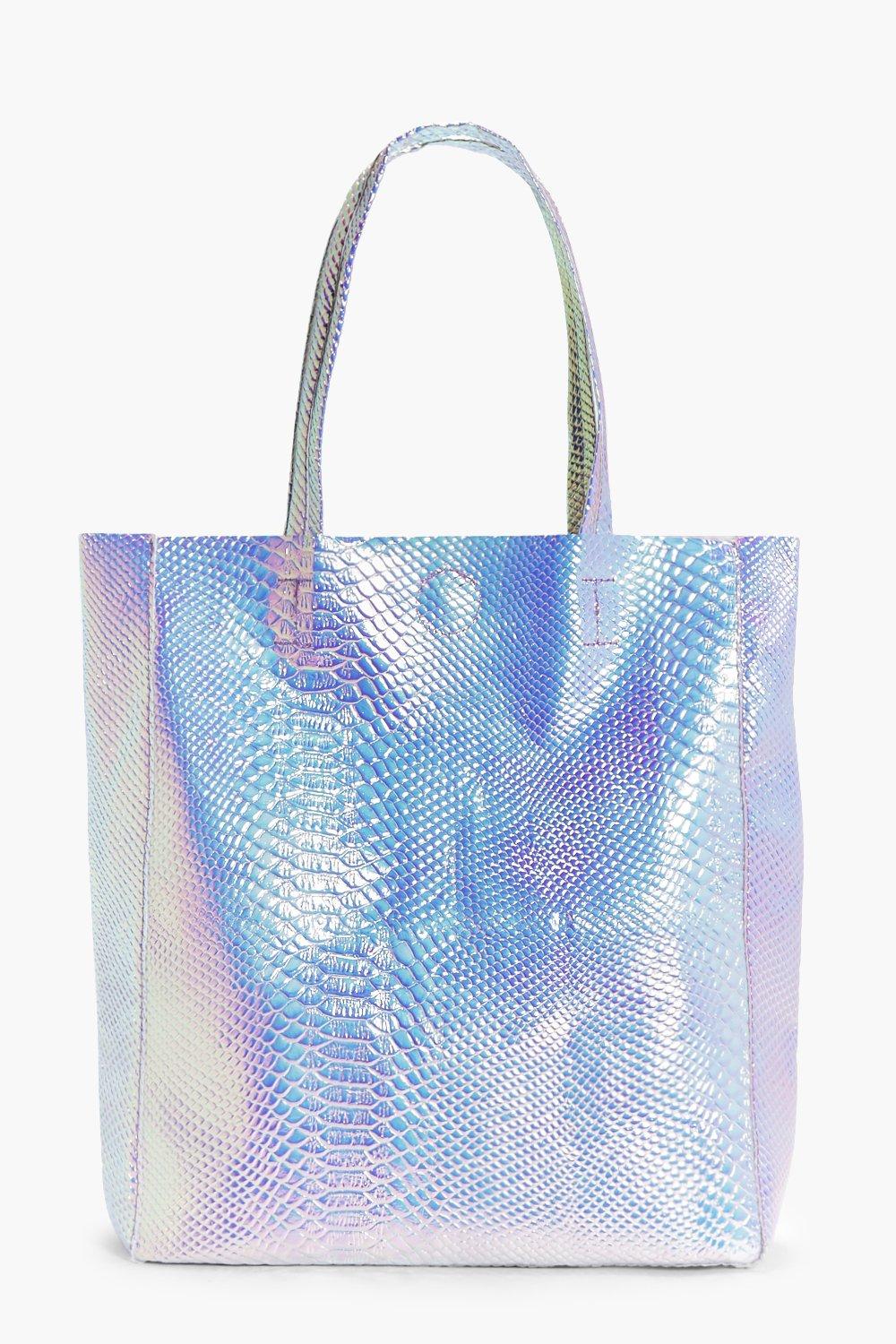 Edie Mermaid Holographic Shopper Beach Bag