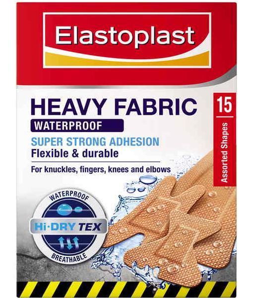 Elastoplast Heavy Fabric Waterproof Assorted Strips X 15