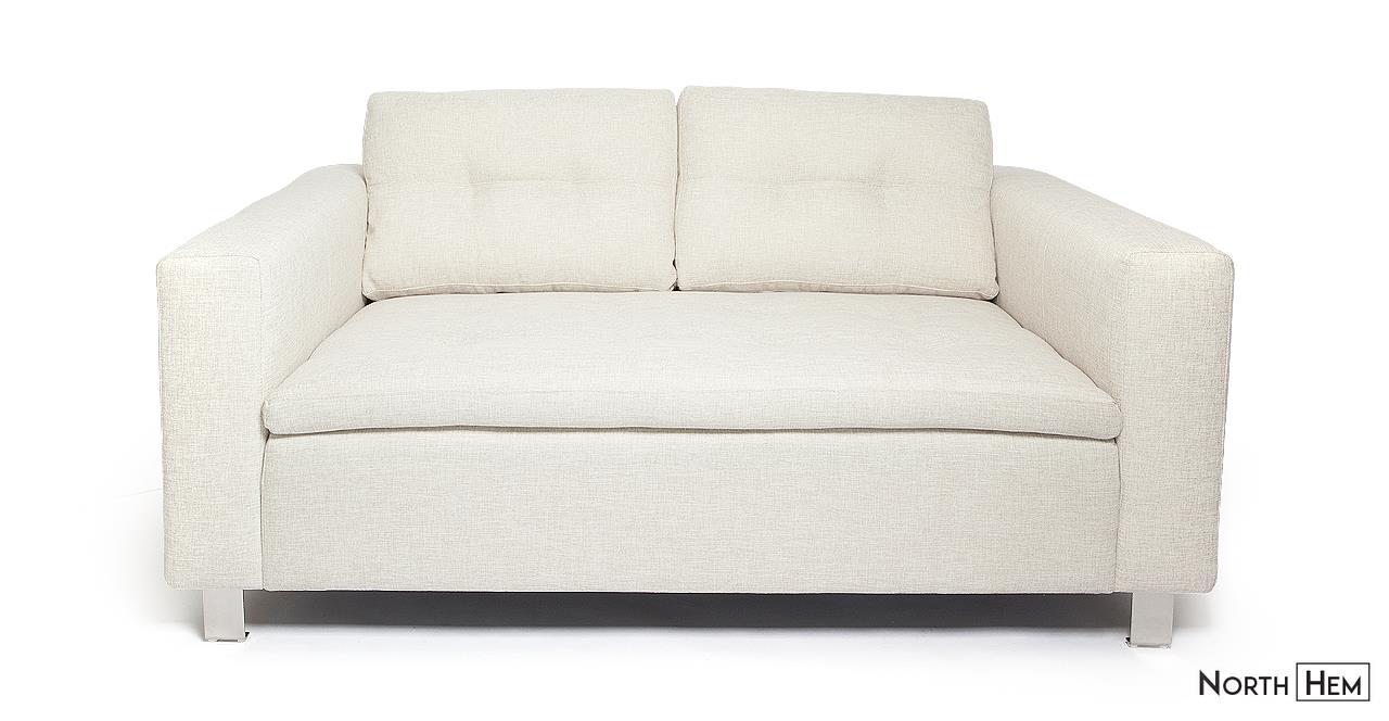 Elena 2 Seater Beige Upholstered Couch | Beige Upholstered Fabric Sofa