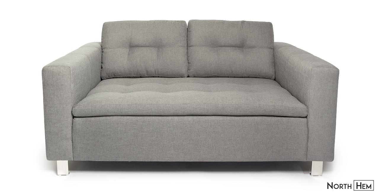 Elena 2 Seater Mid Grey Upholstered Couch | Mid Grey Fabric Sofa