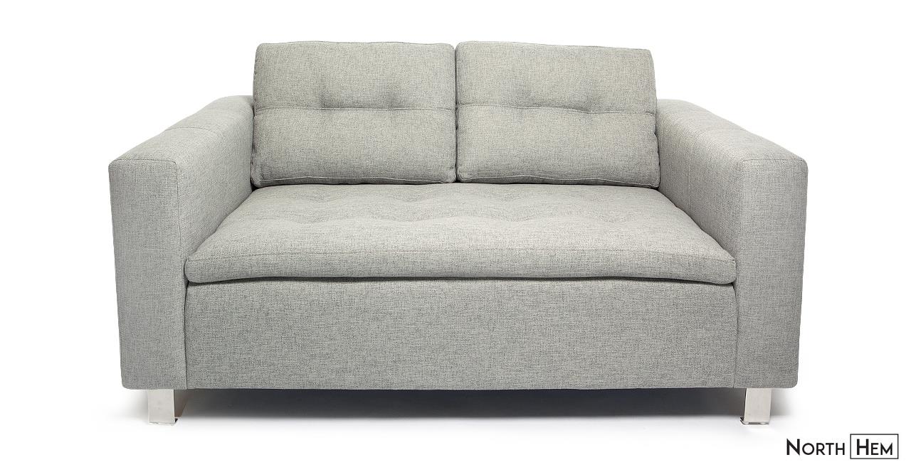 Elena 2 Seater Grey Upholstered Couch | Grey Fabric Sofa