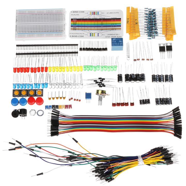 Electronic Components Base Starter Kits With Breadboard Resistor Capacitor LED Jumper Cable For Arduino With Plastic Box Package