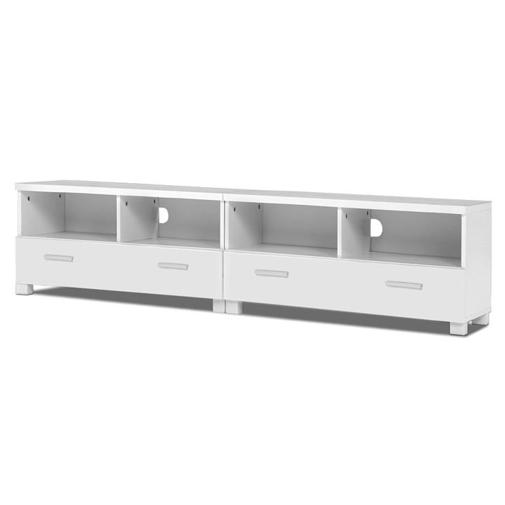 Entertainment Unit TV Stand Home Cabinet Corner Drawer Storage Lowline 180cm White