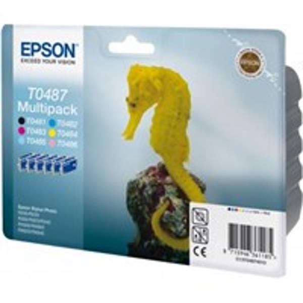 Epson C13T04874010 (T0487) Ink Cartridge Multi Pack, 630pg 5x430pg, 6x