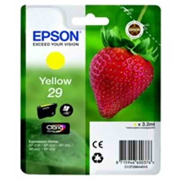 Epson C13T29844012 (29) Ink Cartridge Yellow, 180 Pages, 3ml