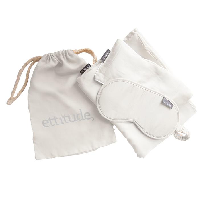 Ettitude Organic Bamboo Travel Kit Feather White