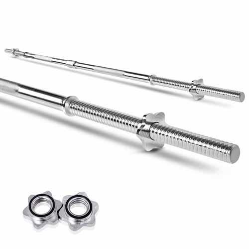 Everfit 5.5FT Chrome Plated Steel Barbell Bar Weight Bench Press Fitness Gym 168cm