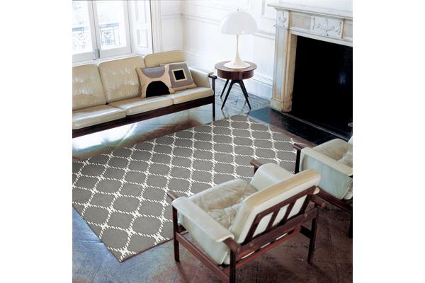 Flat Weave Stitch Design Rug Grey 280x190cm