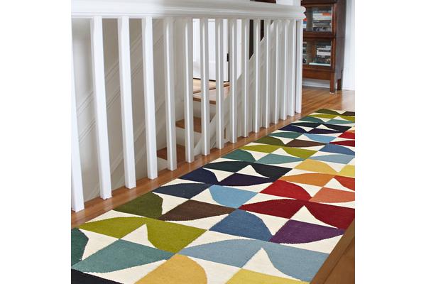 Flat Weave Fun Multi Coloured Rug 300x80cm