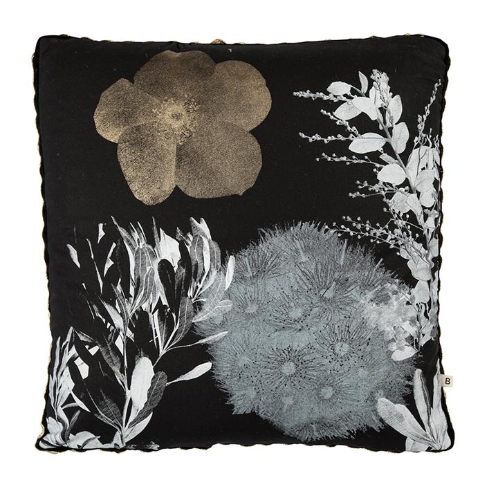 Flowering Gum Cushion | Black & Gold